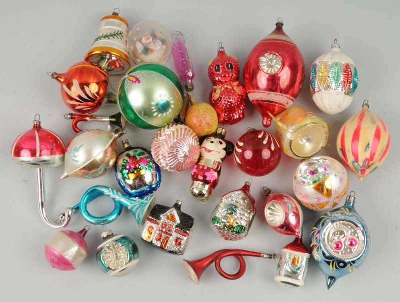 Appraisal: Lot of Blown Glass Christmas Ornaments Description Over ornaments including