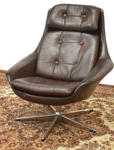 Appraisal: Danish mid-century modern lounge chair c s in dark brown