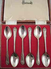 Appraisal: A boxed set of six silver tea spoons marketed by