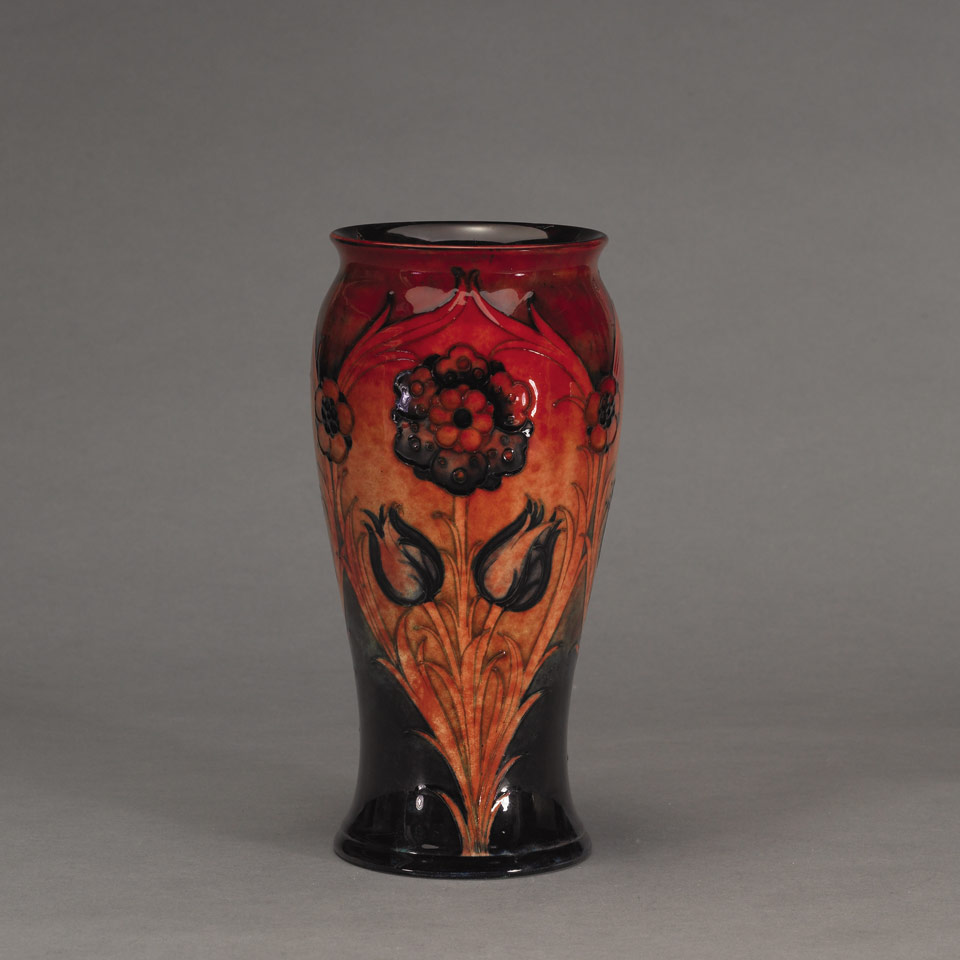 Appraisal: Moorcroft Flamb Late Florian Vase - impressed marks painted signature