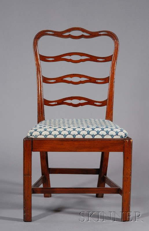 Appraisal: Chippendale Carved Ladder-back Side Chair New England late th century