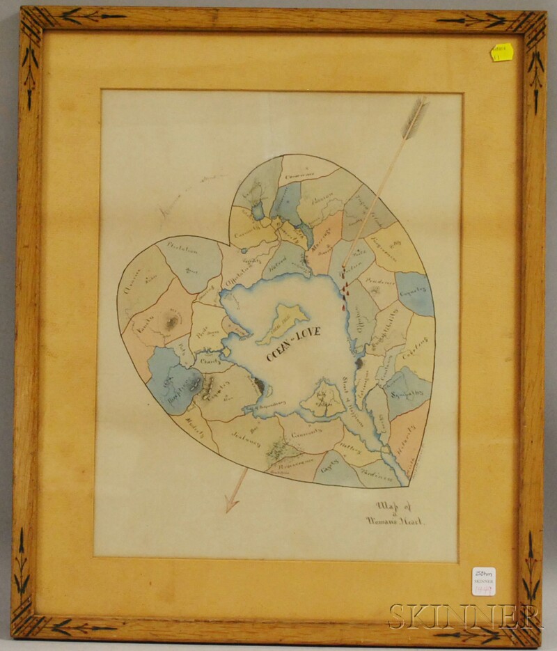 Appraisal: th Century American School Ink and Watercolor Map of a