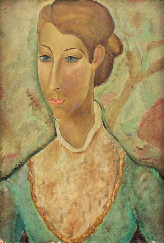 Appraisal: ROVIRA Francois Riba Spanish - Portrait of a Young Lady