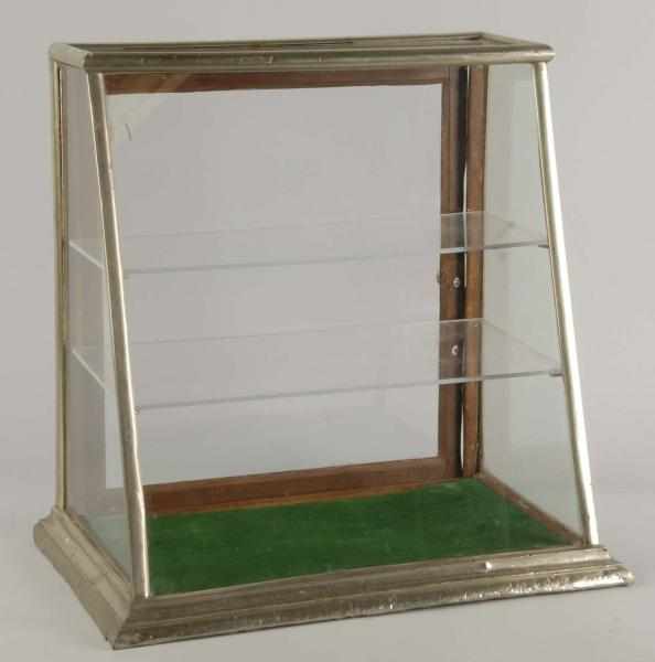 Appraisal: Glass Country Store Slant Front Display Case Description With chrome