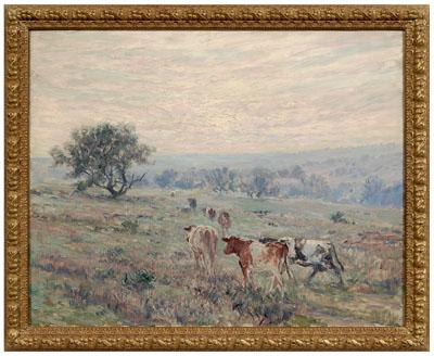 Appraisal: Painting attributed to Thomas Lindsay cattle in pasture unsigned attributed