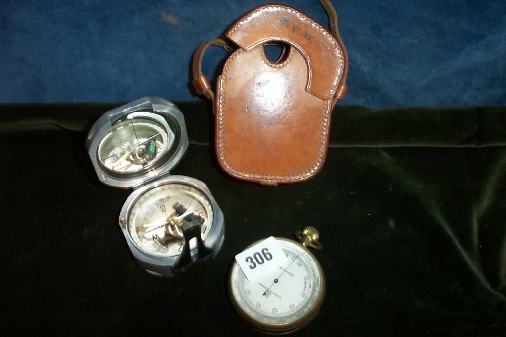 Appraisal: A pocket barometer by Reynolds Son Wardale and a field