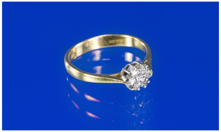 Appraisal: ct Gold Diamond Cluster Ring Central Round Brilliant Diamond Surrounded