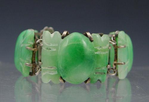 Appraisal: CHUNKY CAVE ONYX BRACELET Silver bracelet comprised of three large