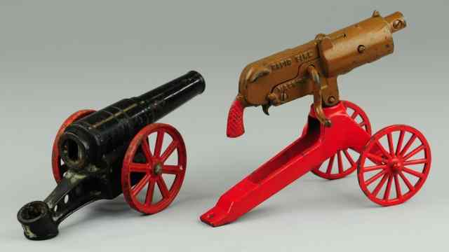 Appraisal: RAPID FIRE TOY MACHINE GUN AND FIELD CANNON Includes Grey