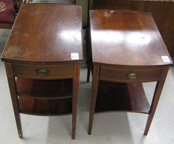 Appraisal: THREE FEDERAL STYLE MAHOGANY LIVING ROOM TABLES American mid th