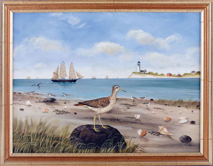 Appraisal: MARTHA CAHOON AMERICAN - SHORE SCENE WITH SANDPIPER LIGHTHOUSE AND