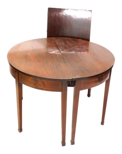 Appraisal: A pair of thC mahogany D end tables with box