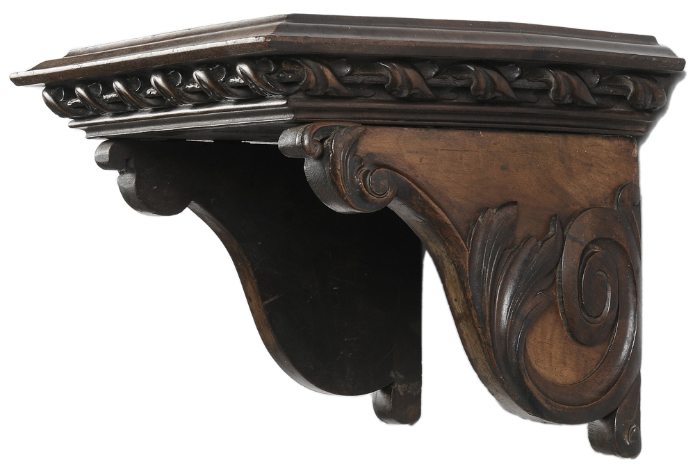 Appraisal: Baroque Style Carved Walnut Bracket Italian th or th century