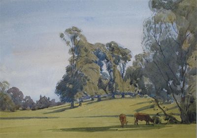 Appraisal: Cedric Kennedy - Rural landscapes Three all watercolours over pencil