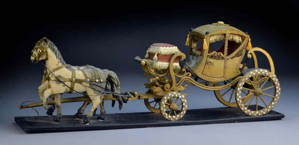 Appraisal: American Folk Art Horse And CarriageCarved to depict an ornate