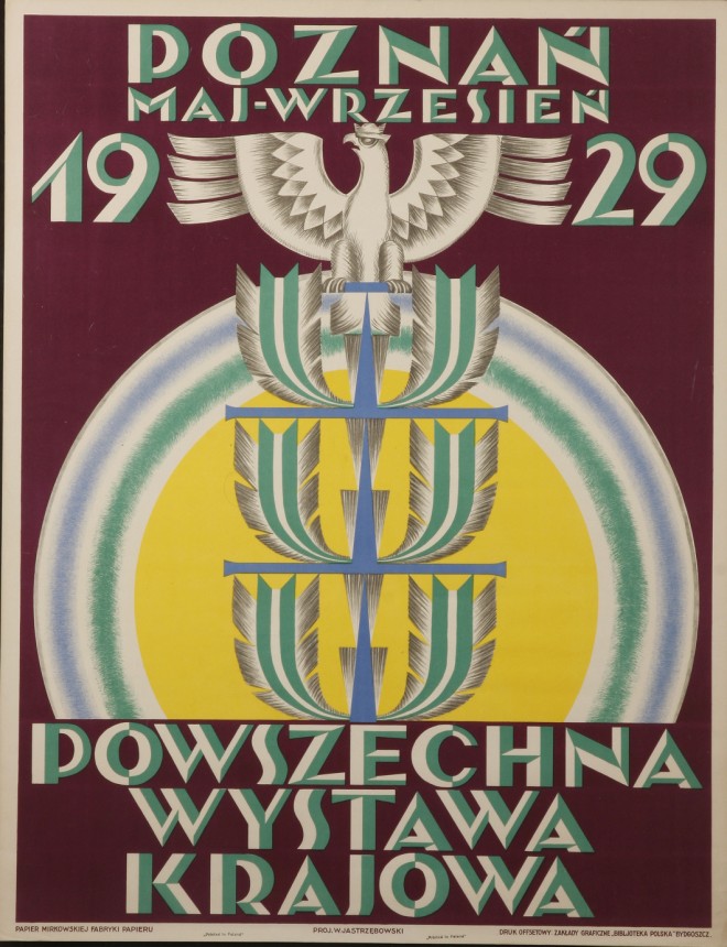 Appraisal: Stone lithographic poster with text Poznan maj-wrzesien --Powszechna wystawa krajowa