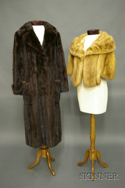 Appraisal: Two Vintage Furs including a Janel natural mink stole and