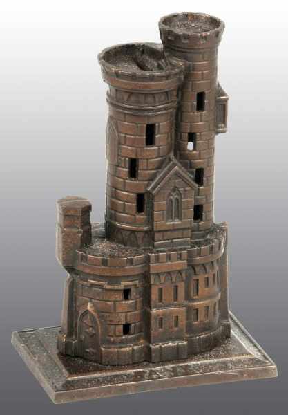 Appraisal: Cast Iron Two-Tower Castle Still Bank Description Manufactured by John