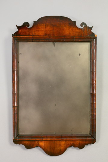 Appraisal: Early Georgian Walnut Rectangular Looking Glass second quarter th century