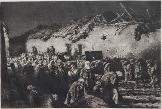 Appraisal: Kerr Eby etching Kerr Eby American - - ''Refugees'' Giardina