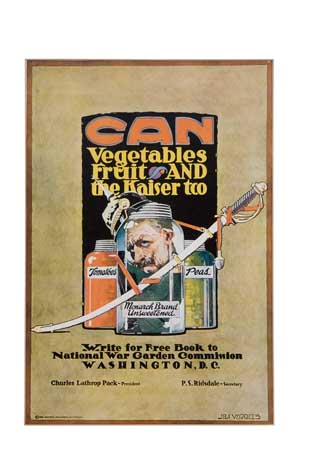 Appraisal: J PAUL VERREES - CAN VEGETABLES FRUIT AND THE KAISER