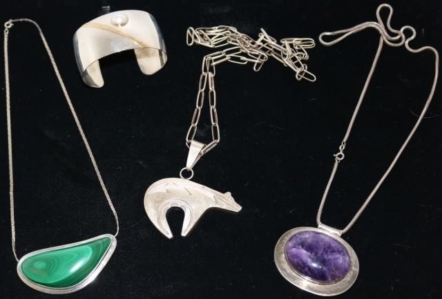 Appraisal: PCS OF STERLING SILVER JEWELRY TO INCLUDEA NATIVE AMERICAN POLAR