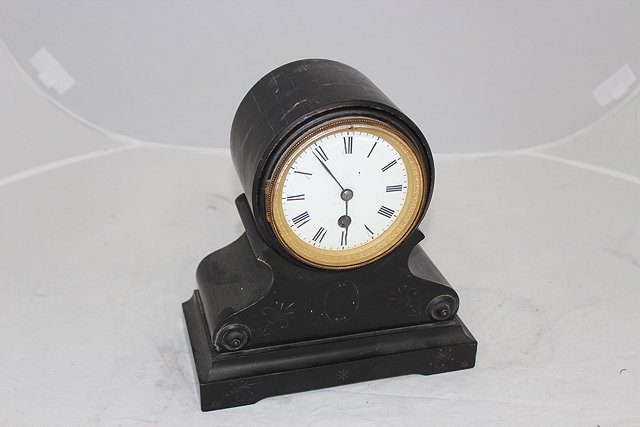 Appraisal: A TH CENTURY EBONISED MANTEL CLOCK or timepiece with enamel