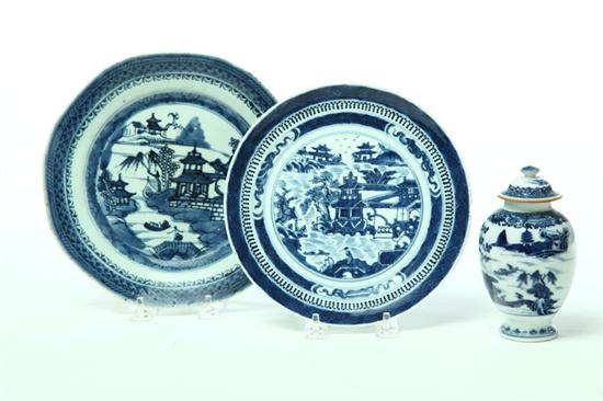 Appraisal: THREE PIECES OF CHINESE EXPORT China th century Blue and