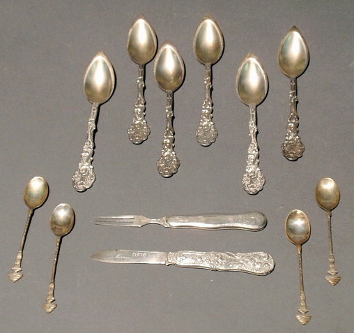 Appraisal: Six Gorham Versailles grapefruit spoons sterling silver four demitasse spoons-maker