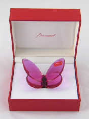 Appraisal: A pink glass butterfly ornament by Baccarat cm across in