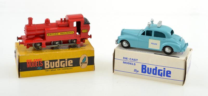 Appraisal: X BUDGIE MODELS INCLUDING POLICE PATROL CAR AND RAILWAY ENGINE