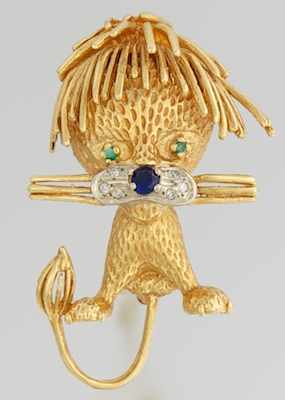 Appraisal: A Charming Gold Lion Pin After Van Cleef and Arpels