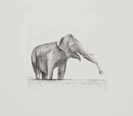 Appraisal: Henry Moore - Elephant c etching signed and numbered PL