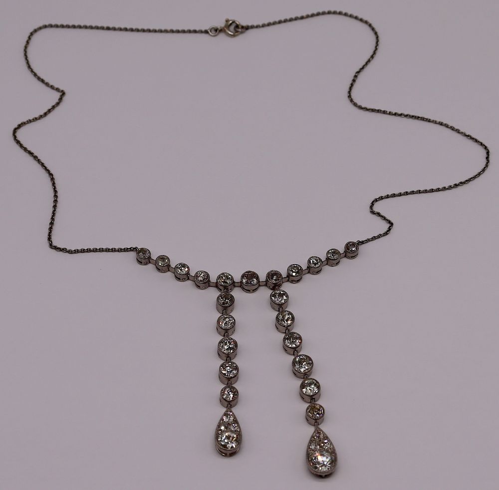 Appraisal: JEWELRY Edwardian Platinum ct and Diamond Necklace Exceptional Edwardian Old