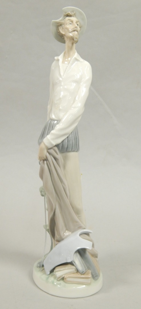 Appraisal: A Lladro porcelain figure of Don Quixote with a metal