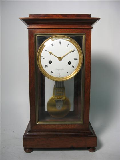 Appraisal: French mahogany shelf clock th century Rectangular mahogany case circular