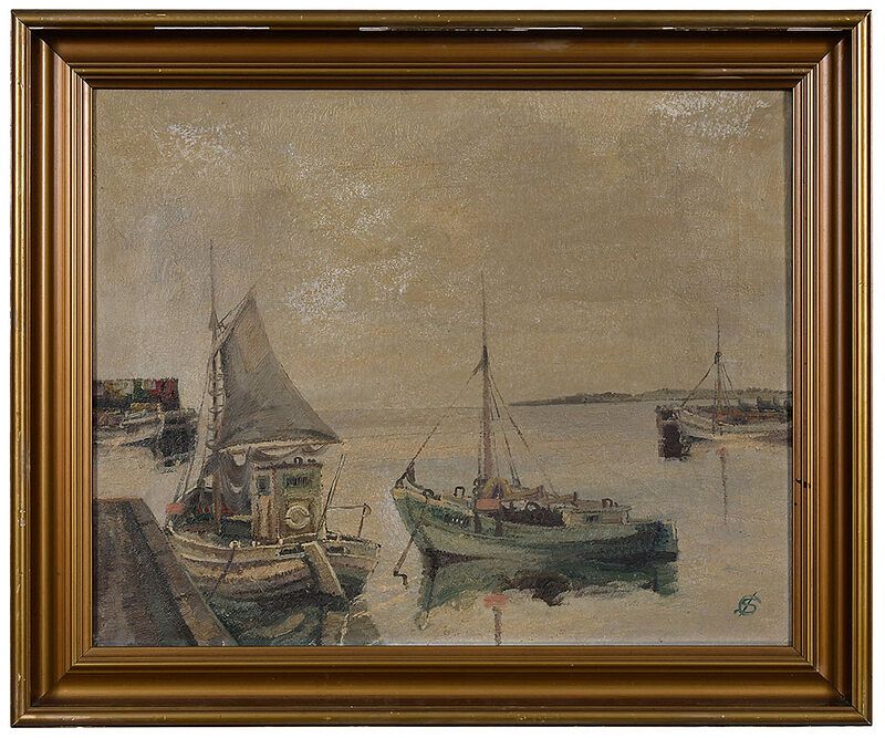 Appraisal: European School early th century Harbor Scene unknown monogram lower