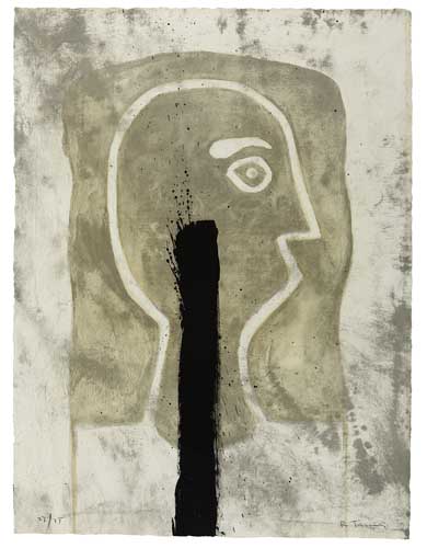 Appraisal: RUFINO TAMAYO Cabeza en Ocre Color aquatint and embossing x