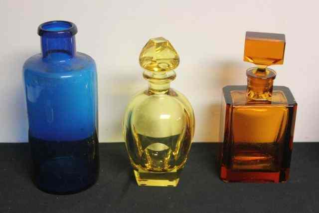 Appraisal: Glass Lot Including Moser signed Moser lidded containers and a