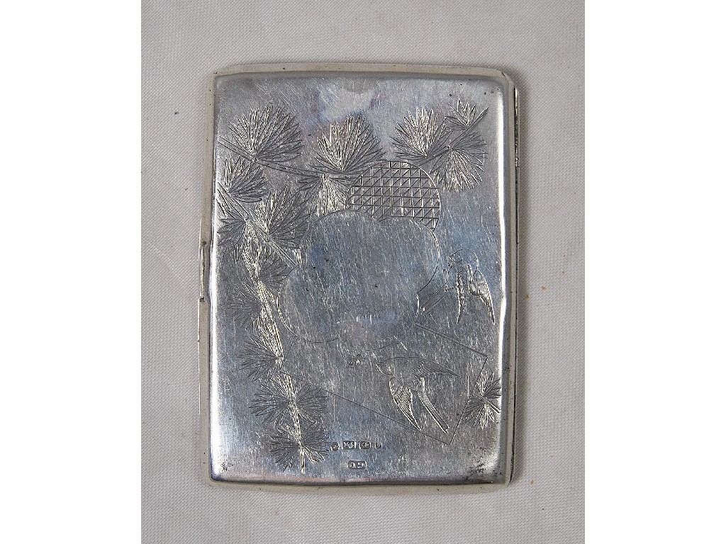 Appraisal: Victorian silver ladies calling card case with chinoiserie decoration maker