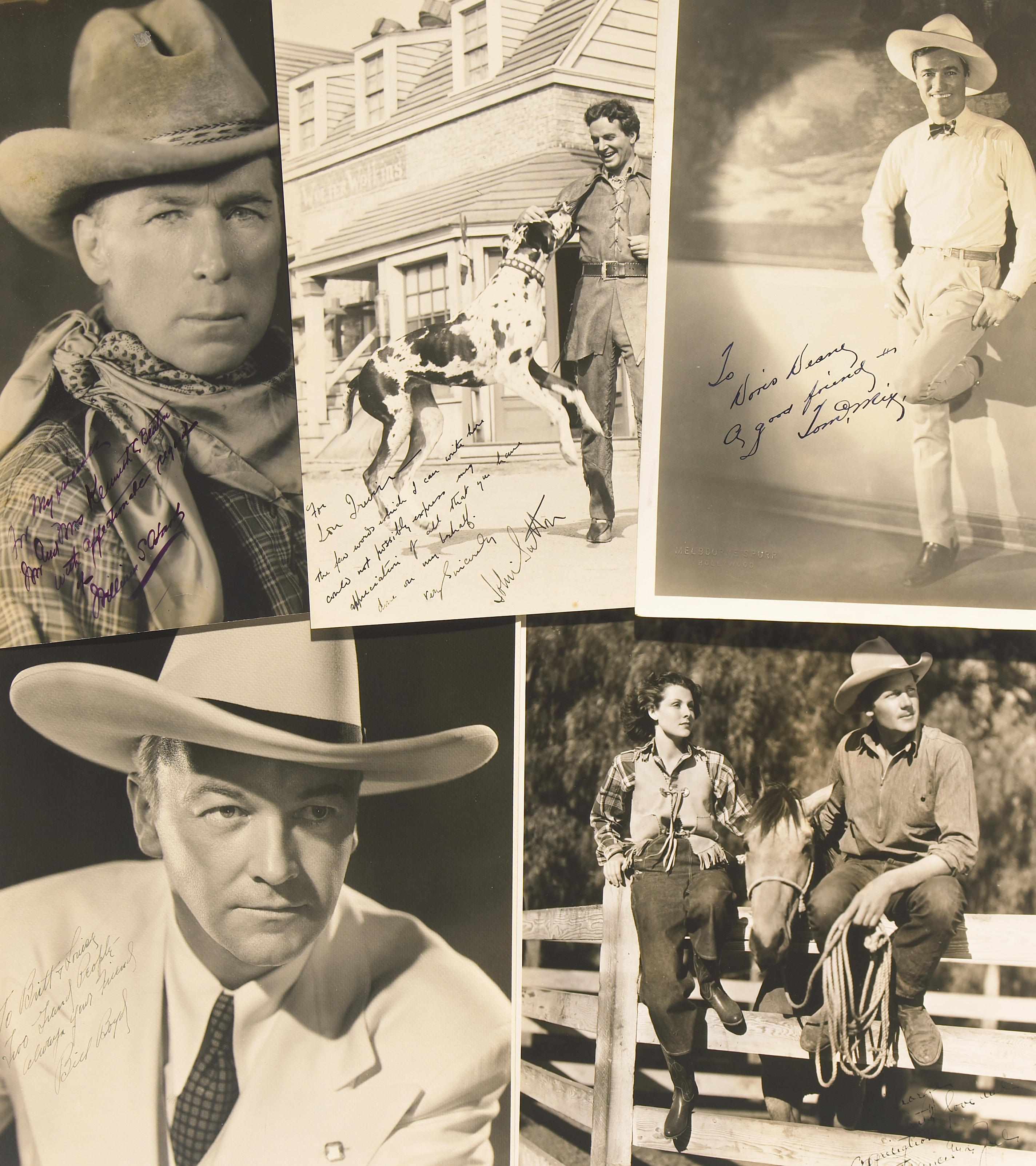 Appraisal: Cowboy signed photos A group of five large vintage publicity