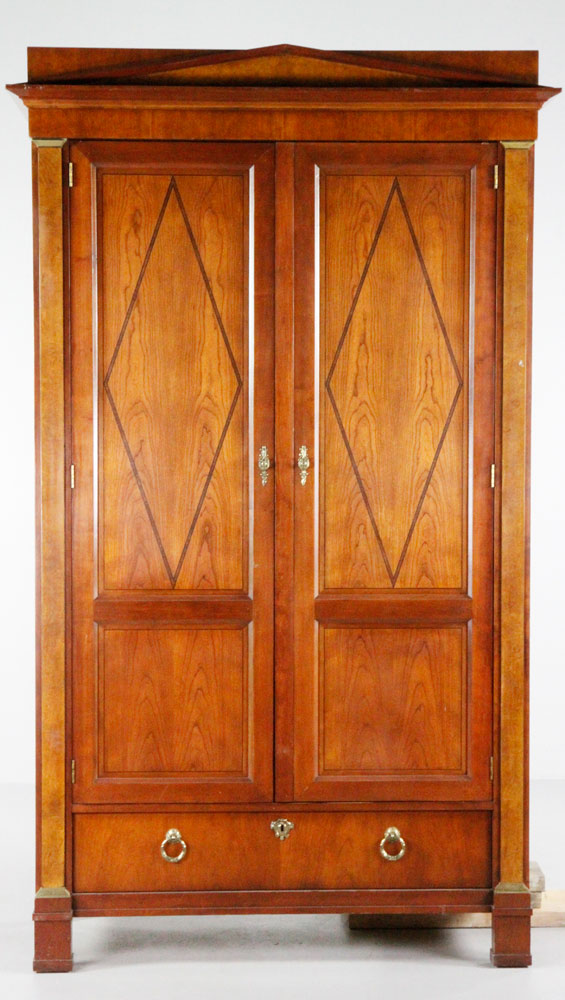 Appraisal: - Beidermeier Style Wardrobe Beidermeier style wardrobe one large external