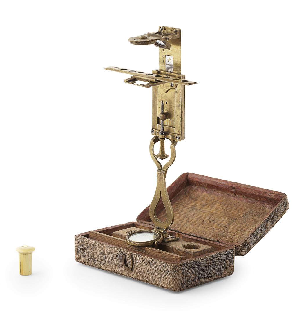 Appraisal: A BRASS SIMPLE MICROSCOPE BY JOHN CLARK EDINBURGH DATED the