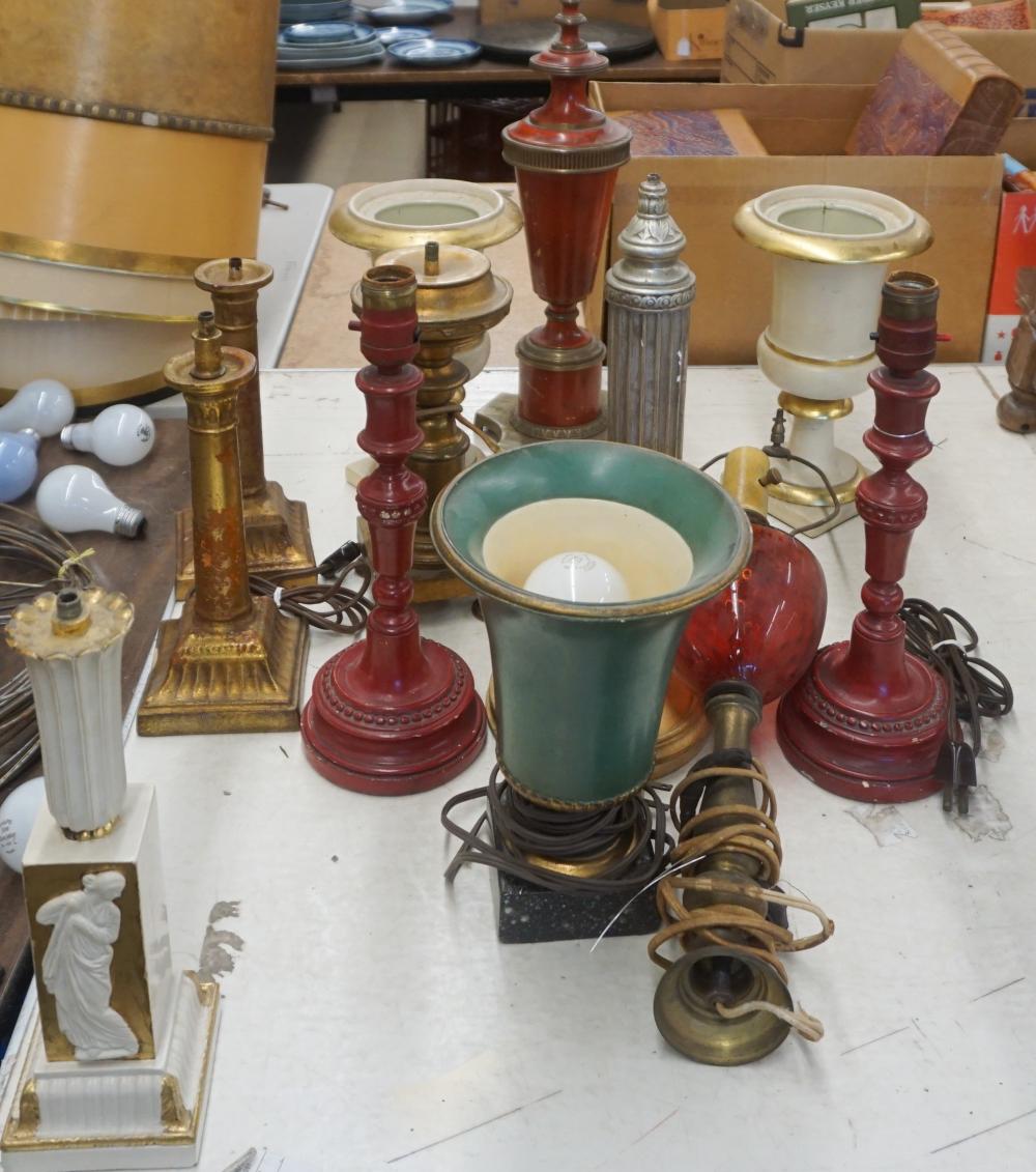 Appraisal: Group of Composition Lamps Urns and Bases