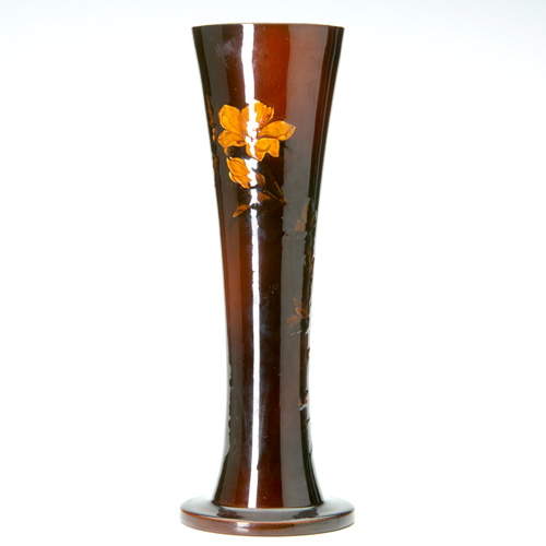 Appraisal: ROOKWOOD Tall early Standard Glaze Dark flaring vase painted by