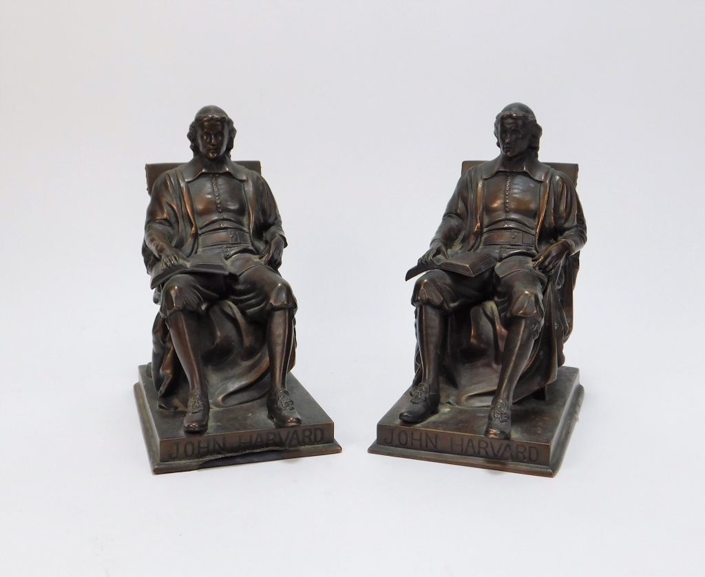 Appraisal: DANIEL FRENCH JENNINGS BROS JOHN HAVARD BOOKENDS Massachusetts New York