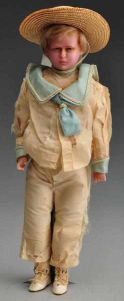 Appraisal: English Poured Wax Child Doll Description Wax portrait face of