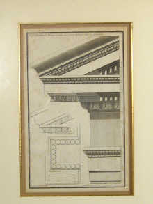 Appraisal: Eight framed architectural th century prints Measurements cm x cm