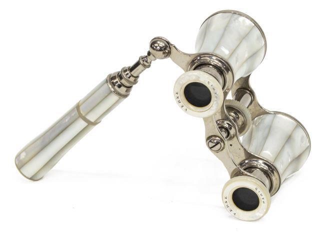 Appraisal: French mother of pearl and silver-tone metal opera glasses eyepieces