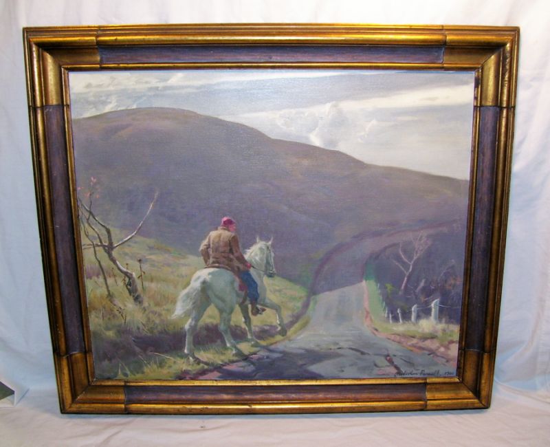 Appraisal: Painting Man on Horseback by M Parcell Malcolm Parcell -